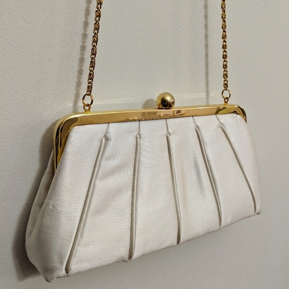Satin Cream Clutch